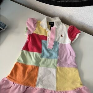 Ralph Lauren Colorful Patchwork Kids Polo Dress